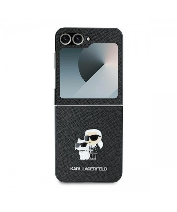 Karl Lagerfeld Saffiano Metal Pin Case for Samsung Galaxy Z Flip 6 - Black