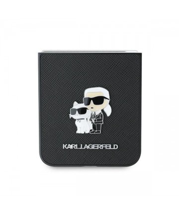 Karl Lagerfeld Saffiano Metal Pin Case for Samsung Galaxy Z Flip 6 - Black