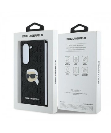 Karl Lagerfeld Saffiano Monogram Head Pin Case for Samsung Galaxy Z Fold 6 - Black