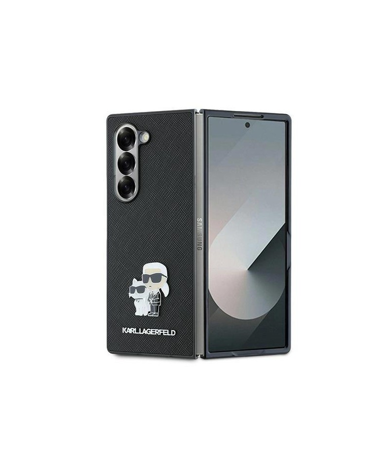 Karl Lagerfeld Saffiano Metal Pin Case for Samsung Galaxy Z Fold 6 - Black