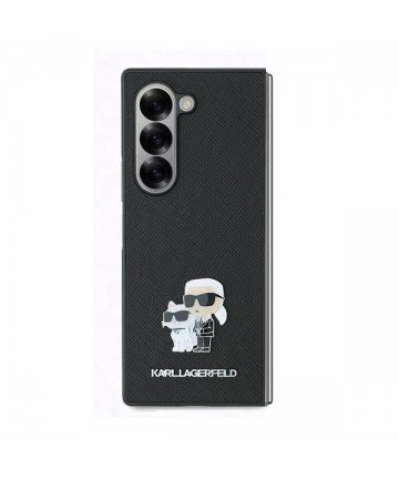 Karl Lagerfeld Saffiano Metal Pin Case for Samsung Galaxy Z Fold 6 - Black