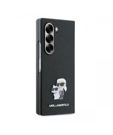 Karl Lagerfeld Saffiano Metal Pin Case for Samsung Galaxy Z Fold 6 - Black