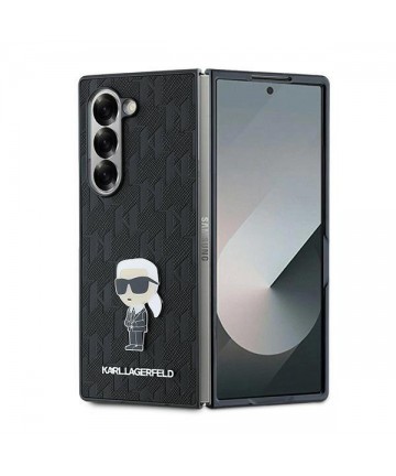 Karl Lagerfeld Saffiano Ikonik Pin Case for Samsung Galaxy Z Fold 6 - Black
