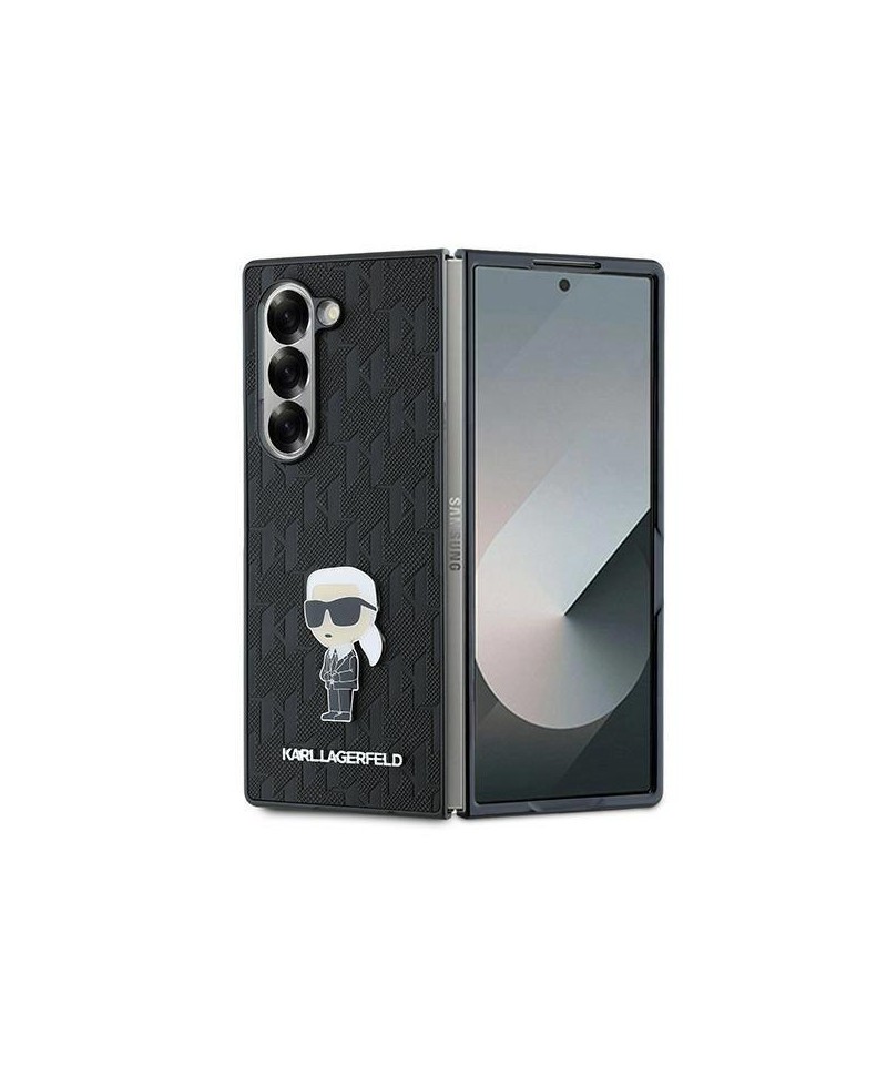Karl Lagerfeld Saffiano Ikonik Pin Case for Samsung Galaxy Z Fold 6 - Black