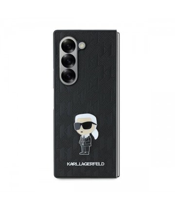 Karl Lagerfeld Saffiano Ikonik Pin Case for Samsung Galaxy Z Fold 6 - Black