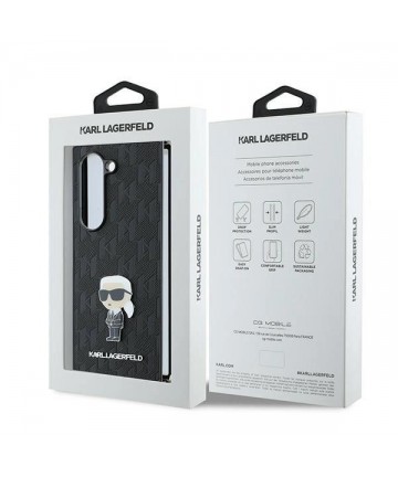 Karl Lagerfeld Saffiano Ikonik Pin Case for Samsung Galaxy Z Fold 6 - Black