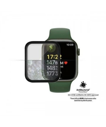 PanzerGlass Curved Antibacterial Tempered Glass for Apple Watch 7 - 41mm - Black