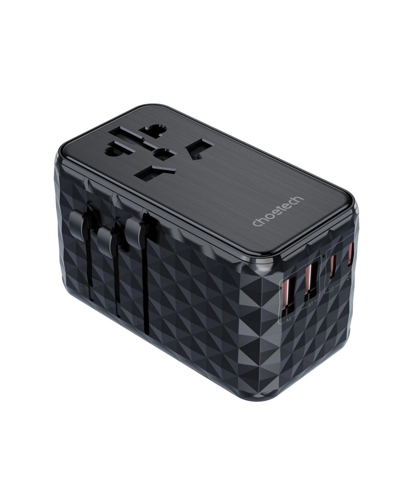 Choetech PD6028 EU / US / AUS / UK travel adapter 2x USB-C 2x USB-A 100W - black