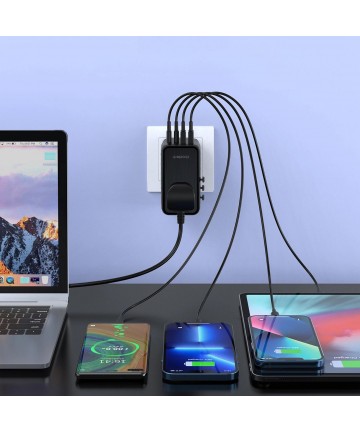 Choetech PD6028 EU / US / AUS / UK travel adapter 2x USB-C 2x USB-A 100W - black