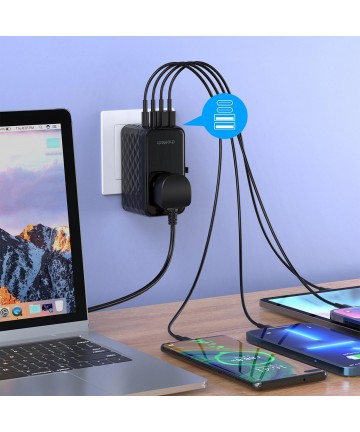 Choetech PD6028 EU / US / AUS / UK travel adapter 2x USB-C 2x USB-A 100W - black