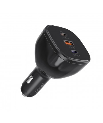Choetech TC0024 car charger 160W 2x USB-C PD 3.1 1x USB-A - black