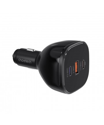 Choetech TC0024 car charger 160W 2x USB-C PD 3.1 1x USB-A - black