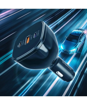 Choetech TC0024 car charger 160W 2x USB-C PD 3.1 1x USB-A - black