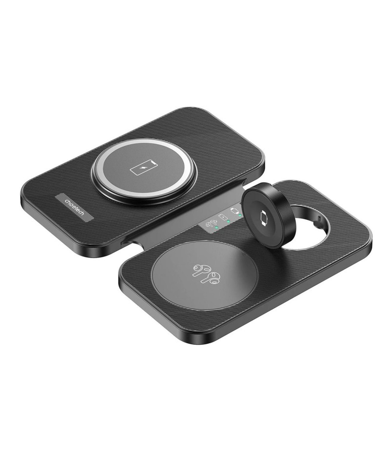 Choetech T616-F 3in1 inductive charger compatible with Apple and Samsung devices - black