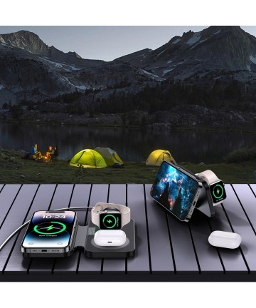 Choetech T616-F 3in1 inductive charger compatible with Apple and Samsung devices - black