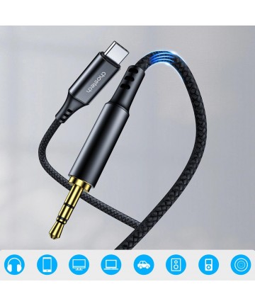 Choetech AUX006 USB-C / mini jack 3.5mm cable 1 m - black