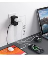 Choetech PD5022 70W EU/US/AUS/UK Travel Adapter with Built-in USB-C Cable - Black