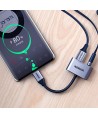 Ugreen CM193 50596 audio adapter two-port USB-C (male) - mini jack 3.5mm / USB-C (female) - gray