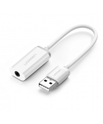 Ugreen US206 30712 USB-A (male) / 3.5 mm mini jack (female) adapter - white