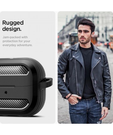 Spigen Rugged Armor Samsung Galaxy Buds 3 / 3 Pro Case - Black