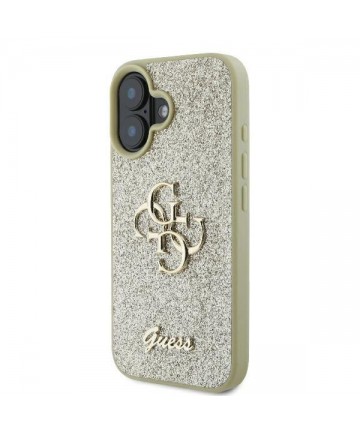Guess Fixed Glitter Big 4G Case for iPhone 16 Plus - Gold