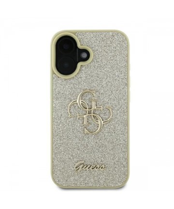 Guess Fixed Glitter Big 4G Case for iPhone 16 Plus - Gold