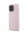 Guess MagSafe Grained Gold Ring iPhone 15 Pro Max Case - Pink