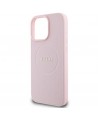 Guess MagSafe Grained Gold Ring iPhone 15 Pro Max Case - Pink