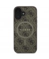 Guess 4G Ring Classic Logo MagSafe iPhone 16 Plus Case - Brown