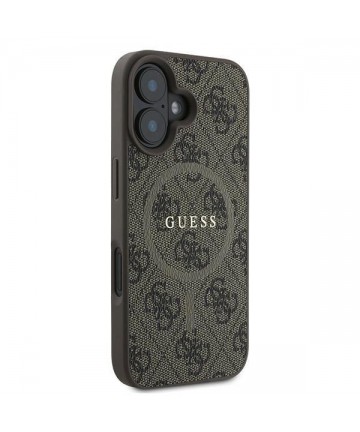 Guess 4G Ring Classic Logo MagSafe iPhone 16 Plus Case - Brown