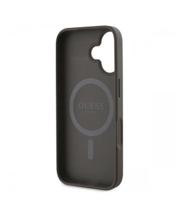Guess 4G Ring Classic Logo MagSafe iPhone 16 Plus Case - Brown