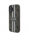 Guess 4G Printed Stripes MagSafe iPhone 16 Plus Case - Brown