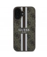 Guess 4G Printed Stripes MagSafe iPhone 16 Plus Case - Brown