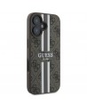 Guess 4G Printed Stripes MagSafe iPhone 16 Plus Case - Brown
