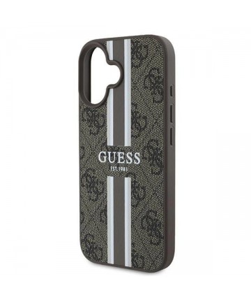 Guess 4G Printed Stripes MagSafe iPhone 16 Plus Case - Brown