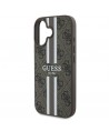 Guess 4G Printed Stripes MagSafe iPhone 16 Plus Case - Brown