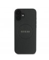Guess Grained Gold Ring MagSafe case for iPhone 16 Plus - black
