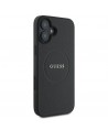 Guess Grained Gold Ring MagSafe case for iPhone 16 Plus - black