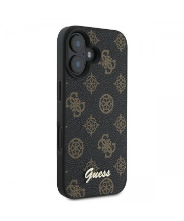 Guess Peony Script MagSafe iPhone 16 Plus Case - Black