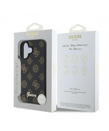 Guess Peony Script MagSafe iPhone 16 Plus Case - Black