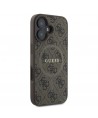 Guess 4G Ring Classic Logo MagSafe iPhone 16 Case - Brown