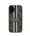 Guess 4G Printed Stripes MagSafe iPhone 16 Case - Brown