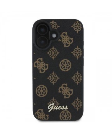Guess Peony Script MagSafe iPhone 16 Case - Black