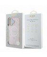 Guess Saffiano Peony Classic Logo MagSafe iPhone 16 Case - Pink