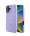 Guess Saffiano Peony Classic Logo MagSafe iPhone 16 Case - Purple