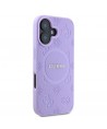 Guess Saffiano Peony Classic Logo MagSafe iPhone 16 Case - Purple
