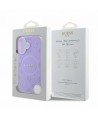 Guess Saffiano Peony Classic Logo MagSafe iPhone 16 Case - Purple