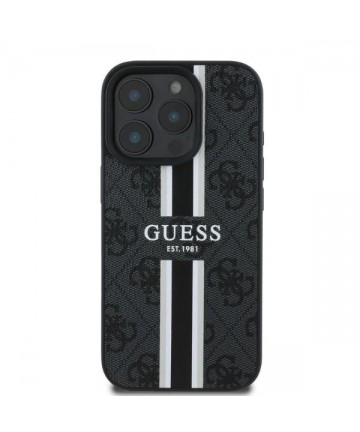 Guess 4G Printed Stripes MagSafe case for iPhone 16 Pro Max - black