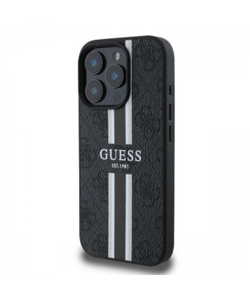 Guess 4G Printed Stripes MagSafe case for iPhone 16 Pro Max - black