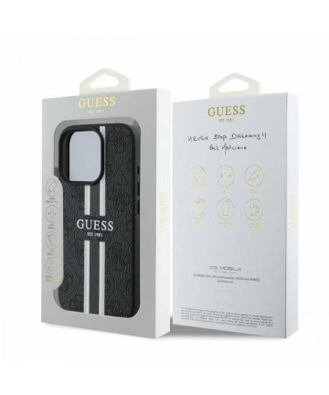 Guess 4G Printed Stripes MagSafe case for iPhone 16 Pro Max - black